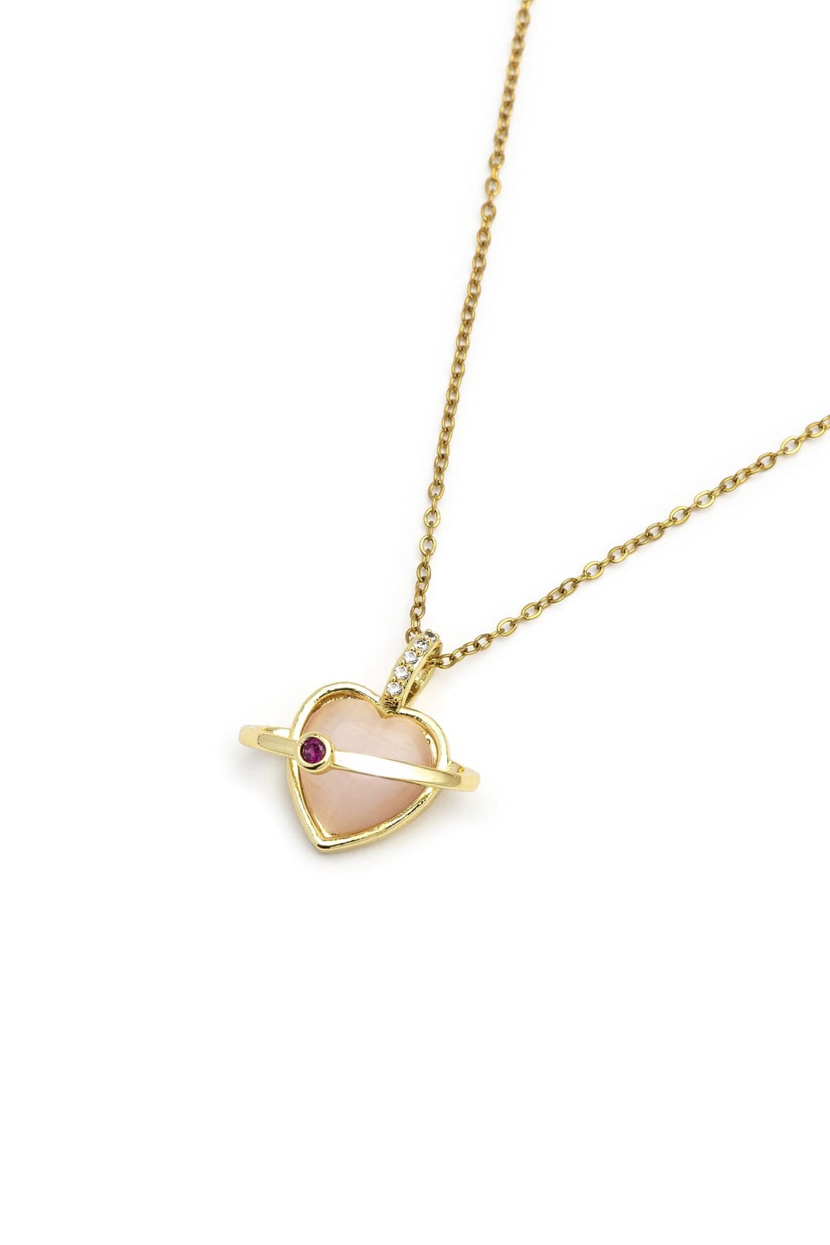 Collana charm cuore rosa - 2