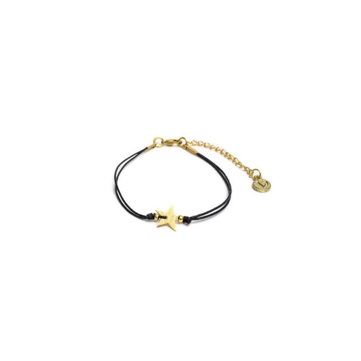 Bracciale filo nero stella - 1