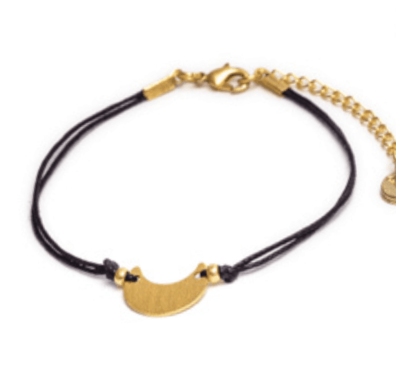 Bracciale filo nero luna - 1