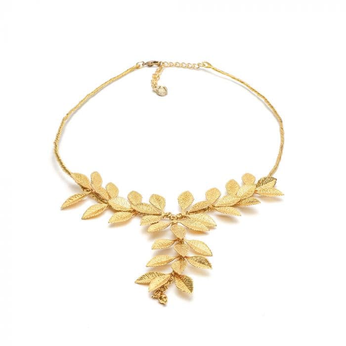 Collana corta micro foglie - 1