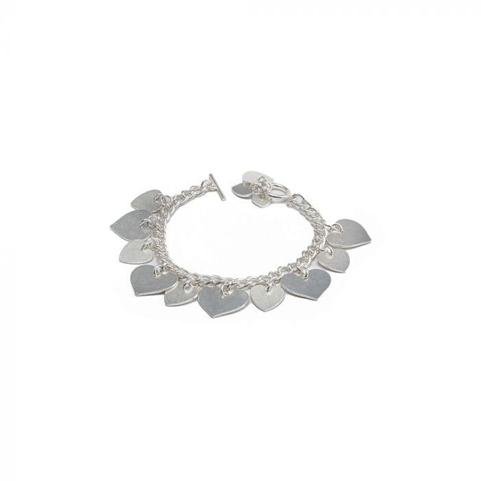 Bracciale catena pendenti cuori grandi - 1
