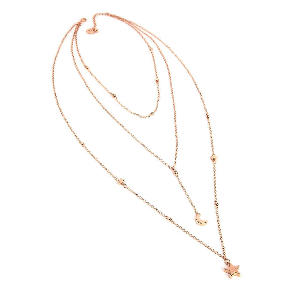 Collana 3 catene stella & luna - 1