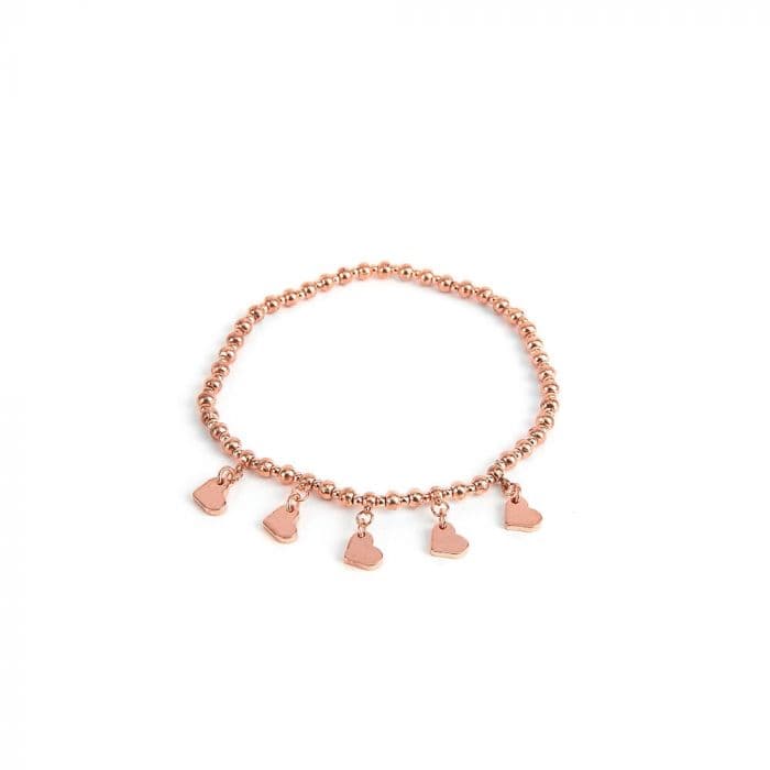 Bracciale elastico charms cuori - 1