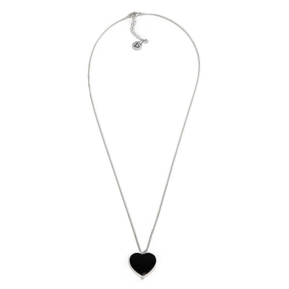 Collana cuore grande nero - 1