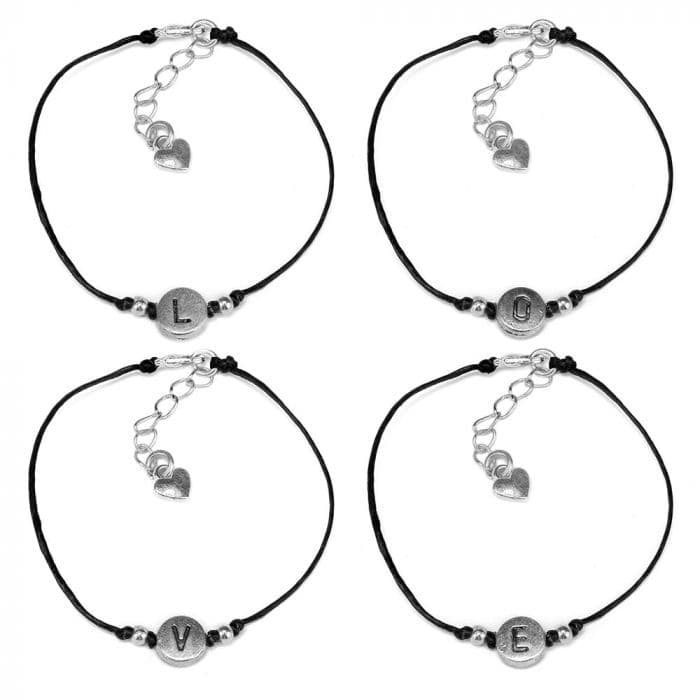 Bracciale con filo e lettera - 1
