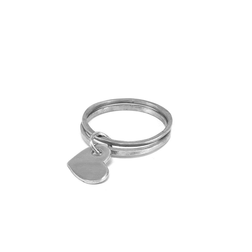 Bracciale doppio bangle cuore - 1