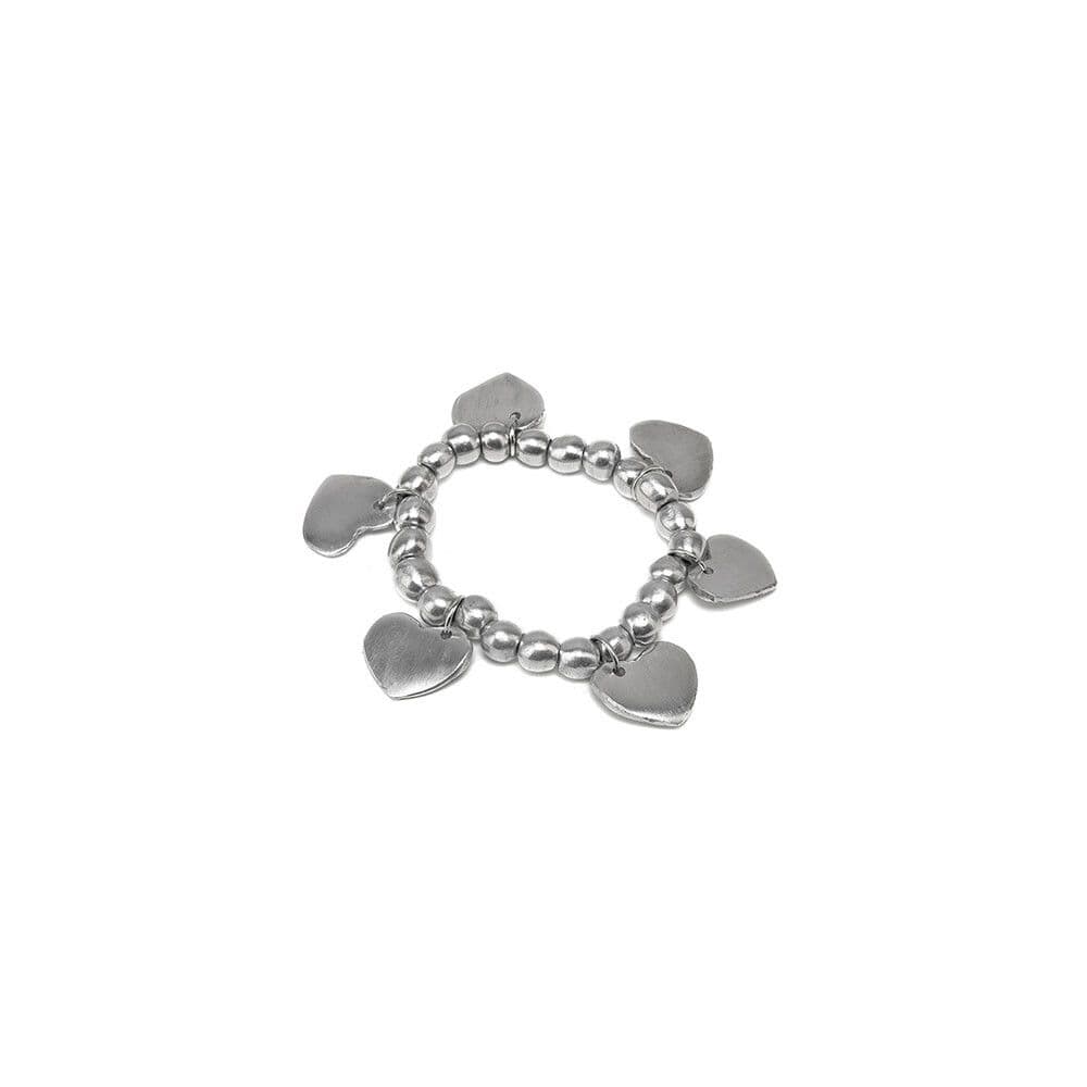Bracciale elastico ciondoli cuori - 1