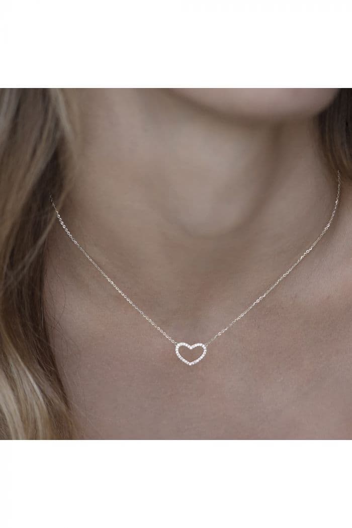 Collana corta cuore brillante - 1