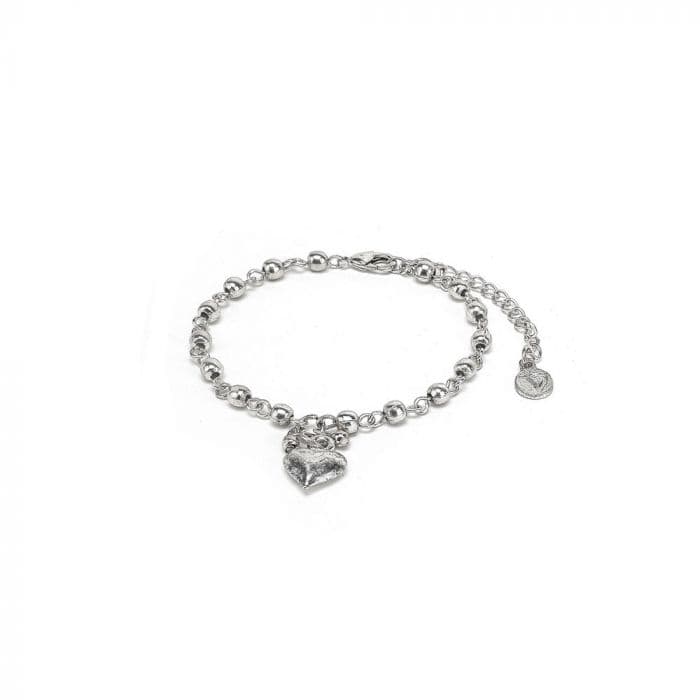 Bracciale pendente mini sfere/cuore - 1